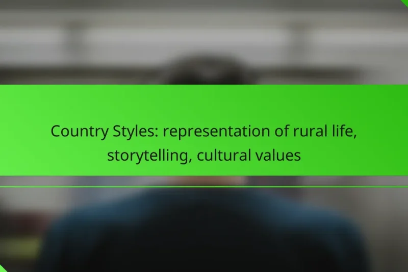 Country Styles: representation of rural life, storytelling, cultural values