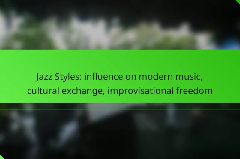 Jazz Styles: influence on modern music, cultural exchange, improvisational freedom