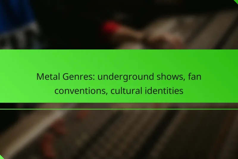 Metal Genres: underground shows, fan conventions, cultural identities