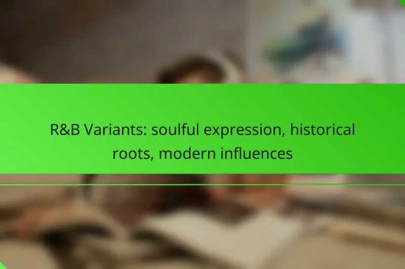 R&B Variants: soulful expression, historical roots, modern influences