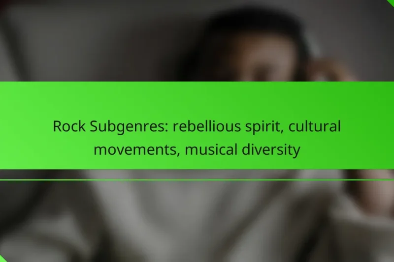 Rock Subgenres: rebellious spirit, cultural movements, musical diversity