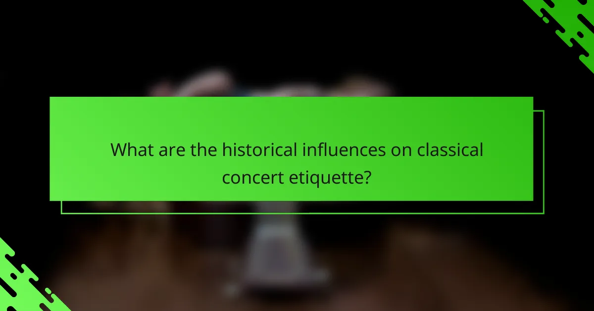 What are the historical influences on classical concert etiquette?