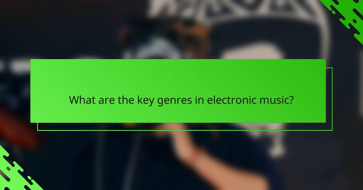 What are the key genres in electronic music?