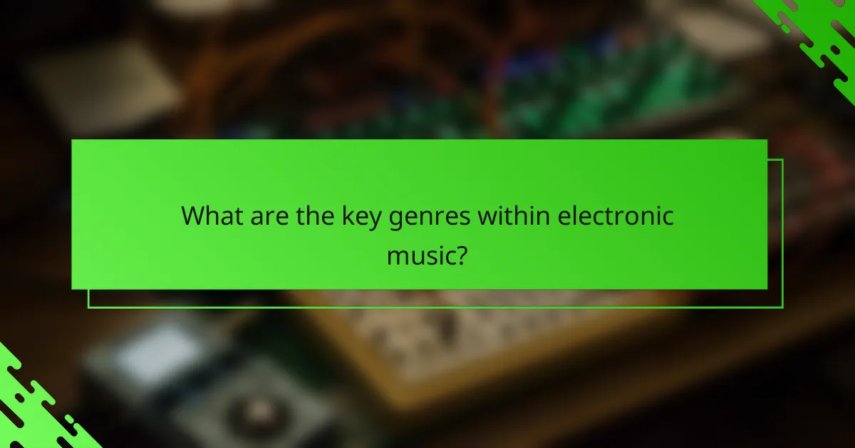 What are the key genres within electronic music?